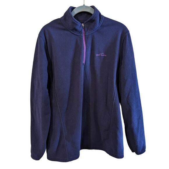 Eddie Bauer Purple Fleece 1/4 Zip Pullover Gorpcore Jacket XL - Picture 2 of 4